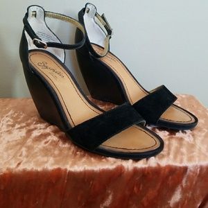 Seychelles Suede Strappy Wedge